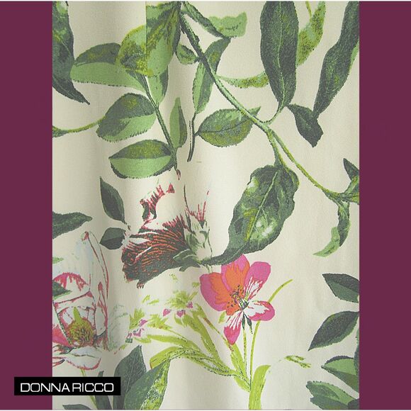 DONNA RICCO NEW Romantic Floral Cold Shoulder V-Neck Sheath Dress 10 - Picture 7 of 12